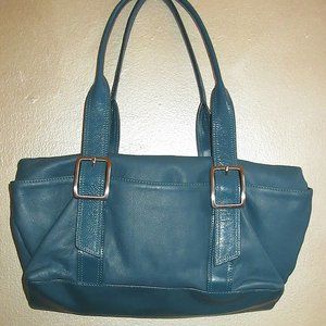 Kenneth Cole Reaction Teal Leather Shoulder Bag